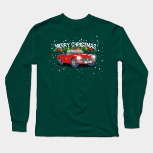 MGB Vintage Car Merry Christmas Long Sleeve T-Shirt